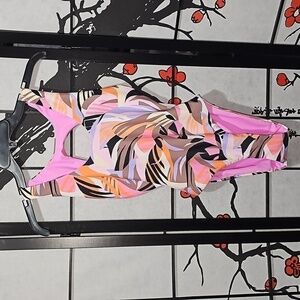 Kikirio Colorful One Piece Open Back Swimsuit Size XS NWT